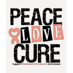 Endometrial Cancer Peace Love Cure t-shirts
