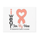 Endometrial Cancer Peach Heart Ribbon HERO Postcard