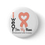 Endometrial Cancer Peach Heart Ribbon NANA Pinback Buttons