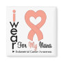 Endometrial Cancer Peach Heart Ribbon NANA Magnet