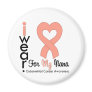 Endometrial Cancer Peach Heart Ribbon NANA Magnets