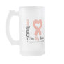 Endometrial Cancer Peach Heart Ribbon NANA Coffee Mugs