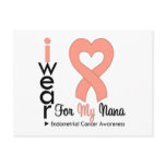 Endometrial Cancer Peach Heart Ribbon NANA postcards