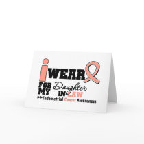 Endometrial Cancer Peach Ribbon Daughter-In-Law Greeting Card