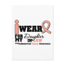 Endometrial Cancer Peach Ribbon Daughter-In-Law Postcard