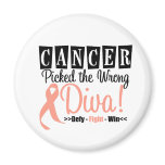Endometrial  Cancer Picked The Wrong Diva v2 Fridge Magnet