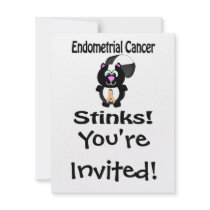 Endometrial Cancer Stinks Skunk Awareness Design Custom Announcements