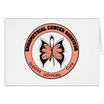 Endometrial Cancer Survivor Butterfly Greeting Card