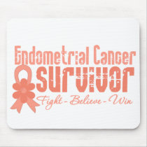 Endometrial Cancer Survivor Flower Ribbon Mouse Mat
