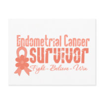 Endometrial Cancer Survivor Flower Ribbon Postcards