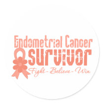 Endometrial Cancer Survivor Flower Ribbon Sticker