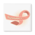 Endometrial Cancer Survivor Ribbon Fridge Magnets