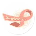 Endometrial Cancer Survivor Ribbon Round Sticker