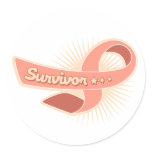 Endometrial Cancer Survivor Ribbon stickers