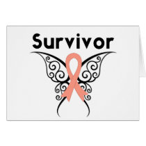 Endometrial Cancer Survivor Tribal Butterfly Cards