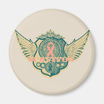 Endometrial Cancer Survivor Vintage Winged Refrigerator Magnets