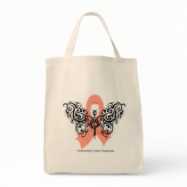 Endometrial Cancer Tribal Butterfly Ribbon Bag