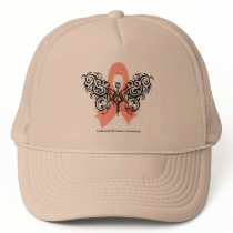 Endometrial Cancer Tribal Butterfly Ribbon Hat