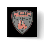 Endometrial Cancer Wear Fight Like A Girl Patch Pinback Buttons
