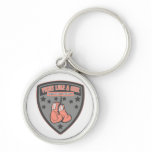 Endometrial Cancer Wear Fight Like A Girl Patch Key Chains