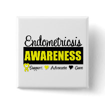 Endometriosis Awareness Badge Buttons