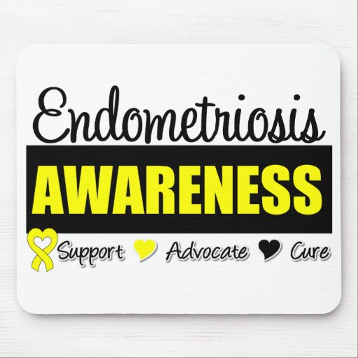 Endometriosis Awareness Badge Mouse Pads