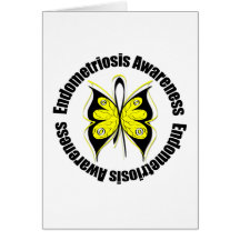 Endometriosis Awareness Butterfly Ribbon Greeting Cards