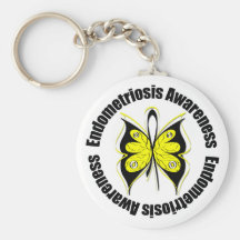 Endometriosis Awareness Butterfly Ribbon Key Chains