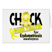 Endometriosis Chick Gone Yellow 2 Card