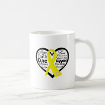 Endometriosis Heart Ribbon Collage Mugs