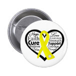 Endometriosis Heart Ribbon Collage Pinback Buttons