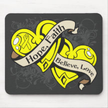 Endometriosis Hope Faith Dual Hearts Mouse Pad