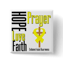 Endometriosis Hope Love Faith Prayer Cross Pinback Buttons