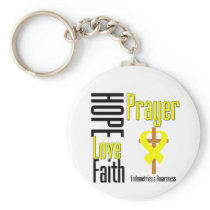 Endometriosis Hope Love Faith Prayer Cross Key Chains