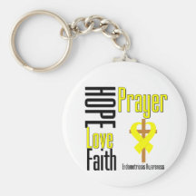 Endometriosis Hope Love Faith Prayer Cross Key Chains