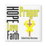 Endometriosis Hope Love Faith Prayer Cross Fridge Magnets