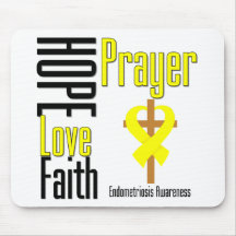 Endometriosis Hope Love Faith Prayer Cross Mouse Mats