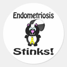 Endometriosis Stinks Skunk Awareness Design Round Sticker