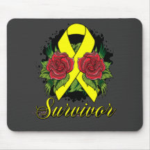 Endometriosis Survivor Rose Grunge Tattoo Mousepad