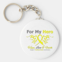 Endometriosis Tribal Ribbon Hero Keychain