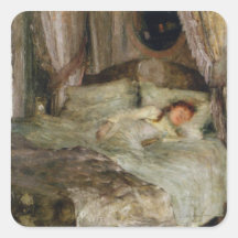 Endormie de Jeune Femme de La Sticker Carré