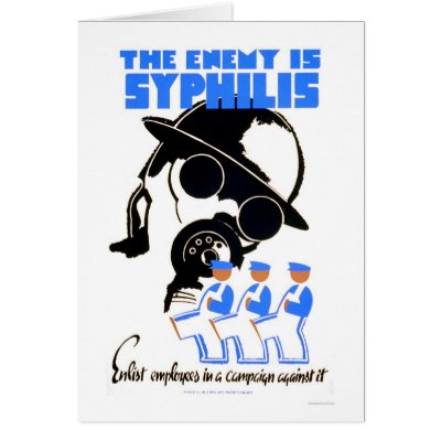 Enemy Is Syphilis 1938 WPA Greeting Cards by lc_wpa