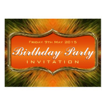 Energizing Orange  Art Mini Birthday Invitations Business Card