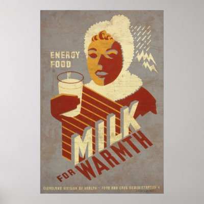 Energy Food Milk For Warmth Print by Vintage_Mall