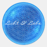 Energy Of Water with flower of life | Licht&Liebe Runde Aufkleber
