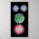 Energy Wheel Sunflower Decorations Poster