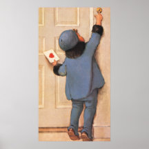 Enfant vintage avec la lettre de Saint-Valentin Posters