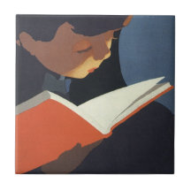 Enfant vintage lisant un livre, de nouveau au temp carreau