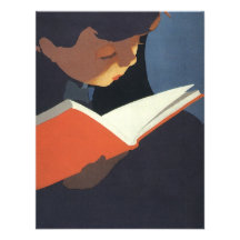 Enfant vintage lisant un livre, de nouveau au temp cartons d'invitation