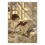 Enfant vintage lisant un livre, Jessie Willcox Smi Cartes De Vœux